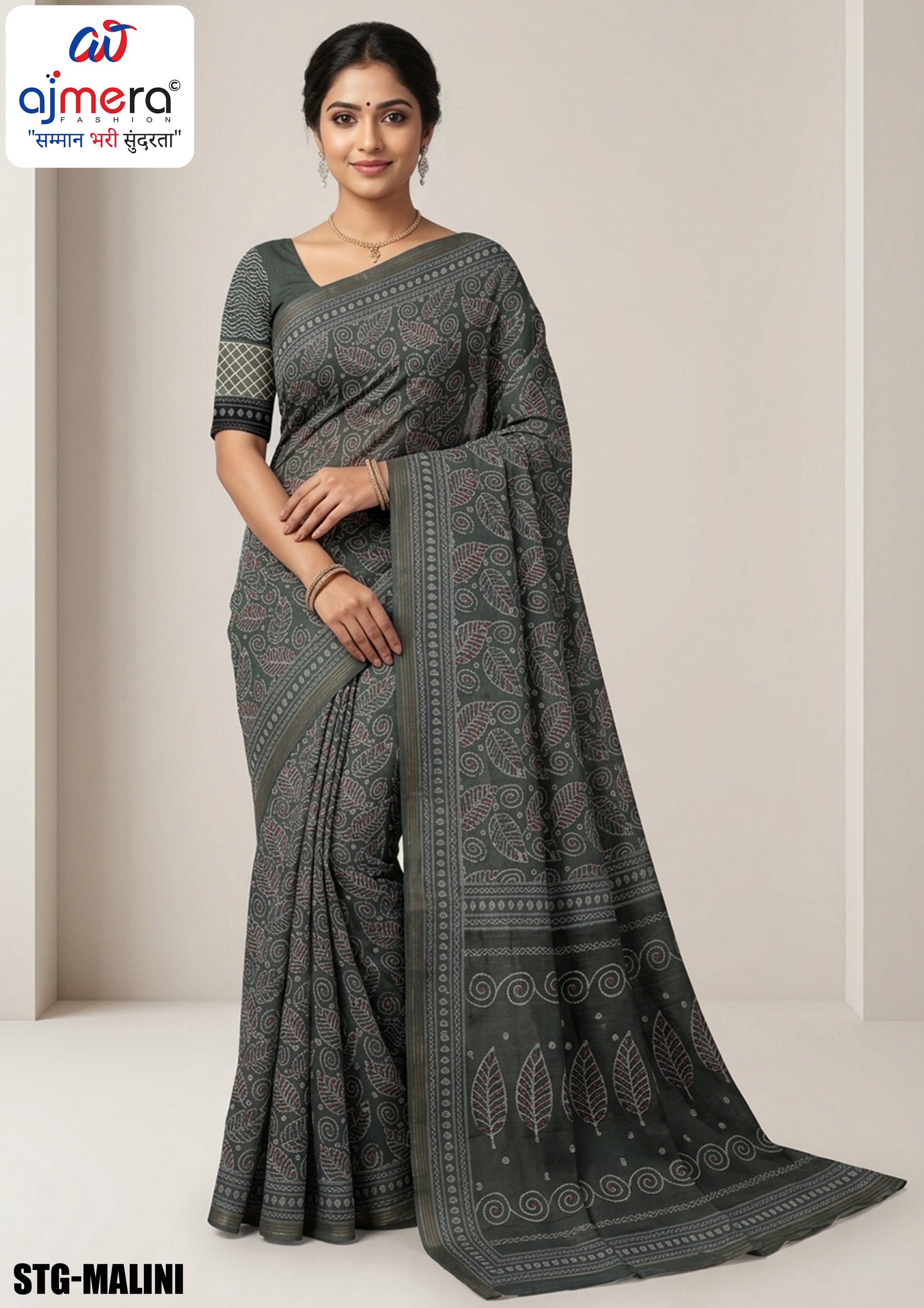 Digital Printed Saree with Blouse Piece for Premium Ethnic and Traditional Wear | STG-MALINI