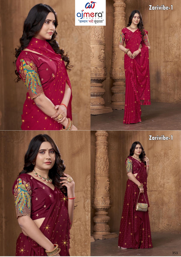 Georgette Chiffon Dyed Matching Saree with Blouse Piece for Premium Ethnic and Traditional Wear | RLL-ZARIVIBE-1