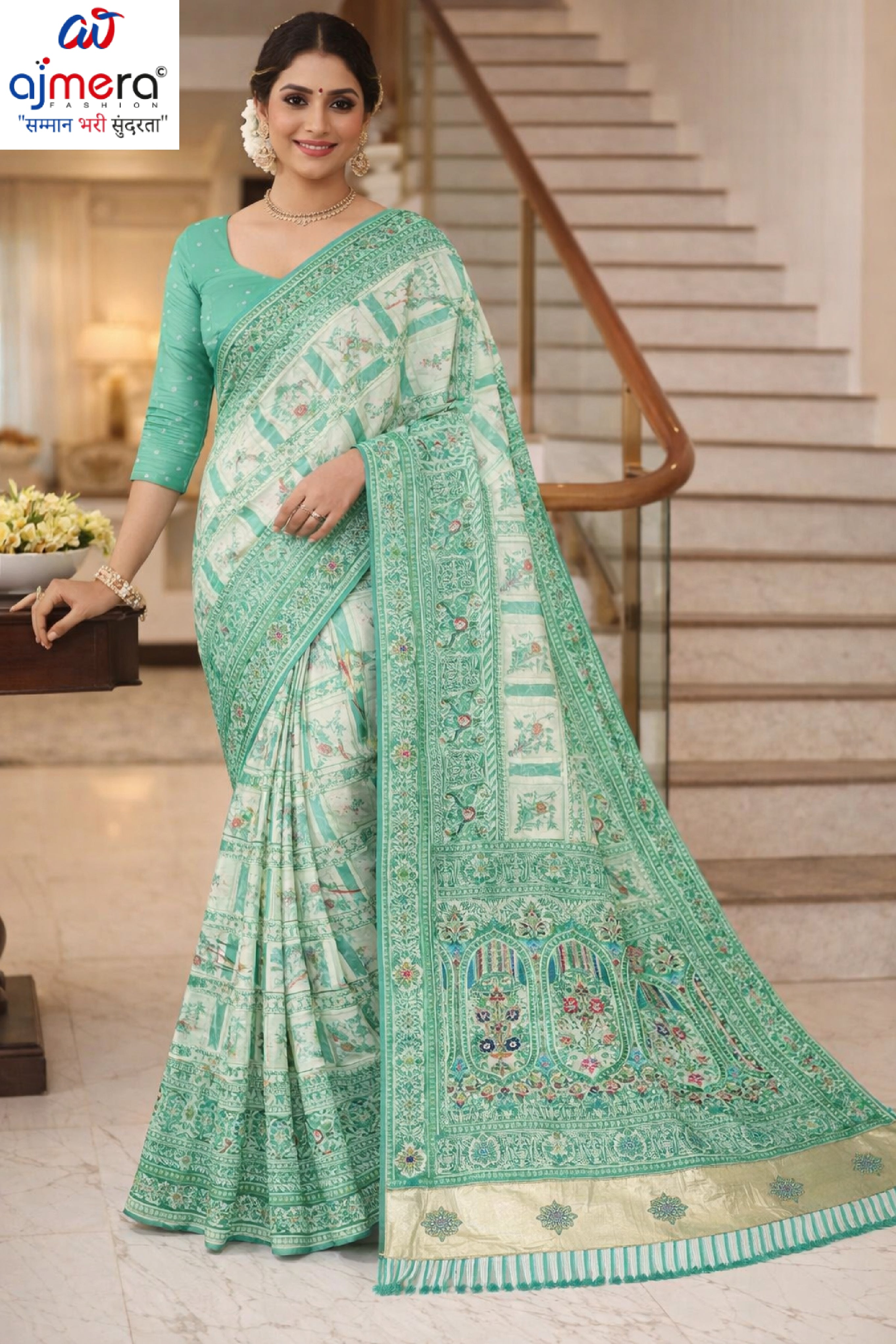 Stylish Jacquard Silk Saree with Blouse Piece for Festive Collection | DNA-PAPER BOAT