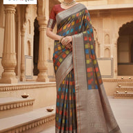 Luxury Rapier Silk Matching Saree With Blouse Piece | RKI-186