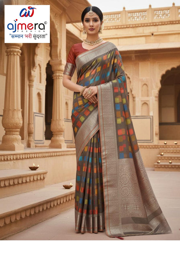 Luxury Rapier Silk Matching Saree With Blouse Piece | RKI-186