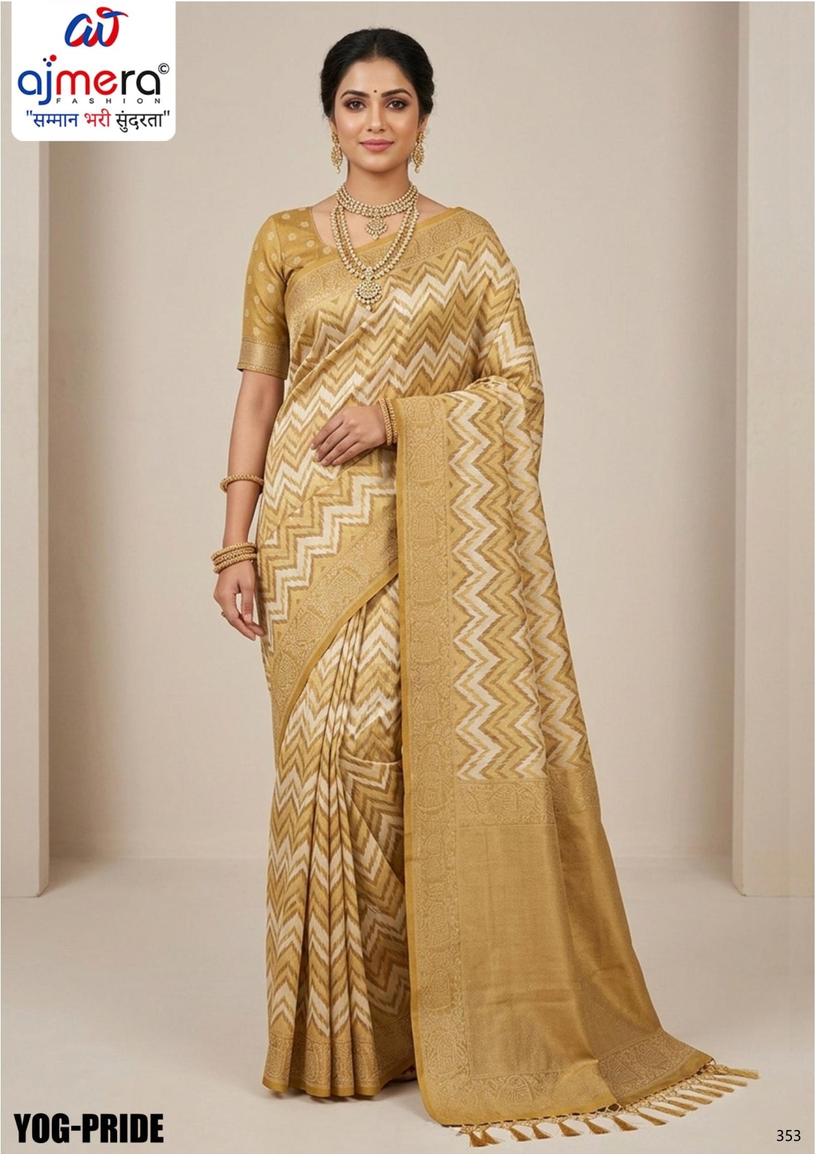 Designer Jacquard Silk Saree with Blouse Piece for Traditional Occasions | YOG-PRIDE