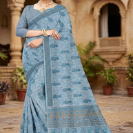 Premium Cotton Saree with Blouse Piece for Premium Ethnic and Traditional Wear | ANT-MUNGA KOTA