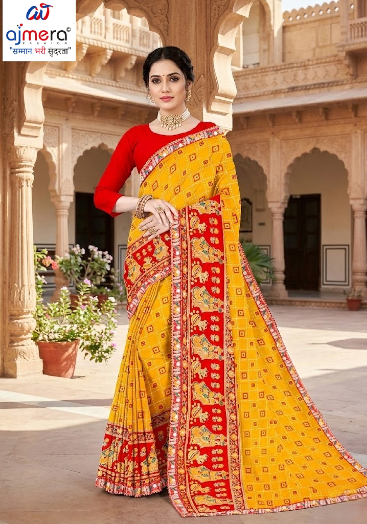 Georgette Print Loose Saree with Blouse for Premium Ethnic and Traditional Wear | TD-MITHASH
