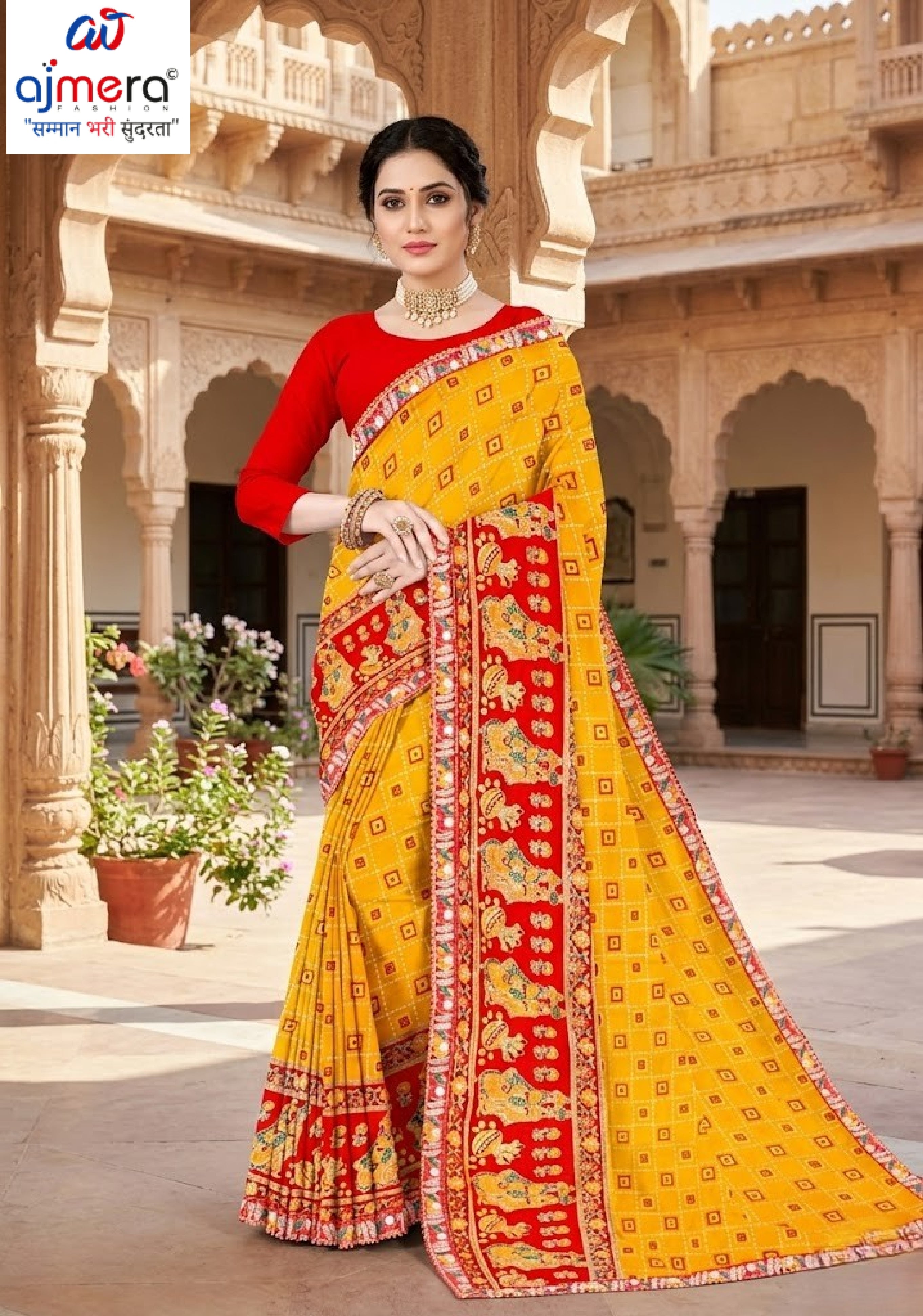 Georgette Print Loose Saree with Blouse for Premium Ethnic and Traditional Wear | TD-MITHASH