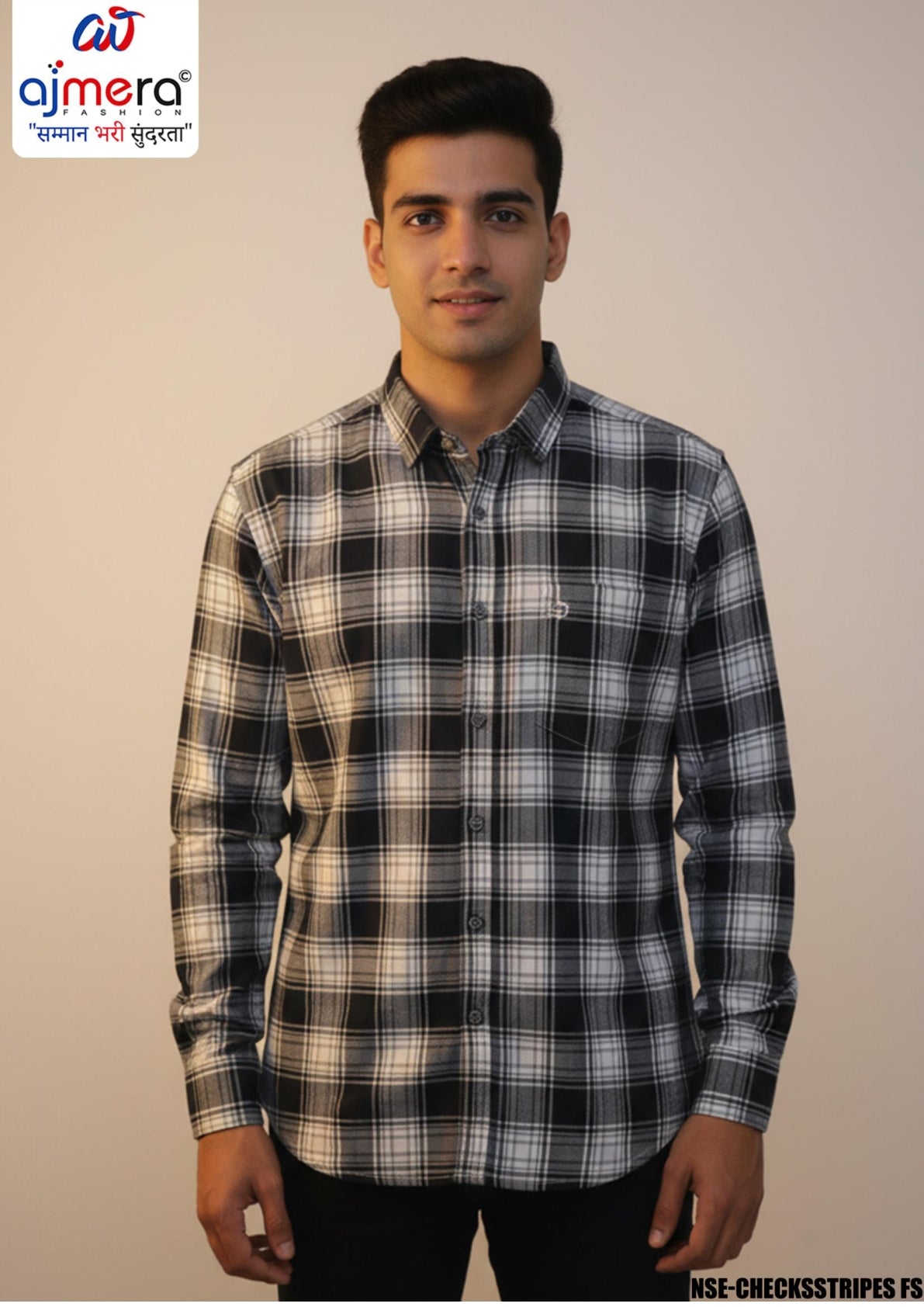 Mens Shirt Supplier India for Wholesale Buyers | NSE-CHECKS STRIPES FS