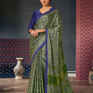 Ajrakh Japan Satin Saree with Blouse for Premium Ethnic Wear | ALL-AJRAKH VOL-3