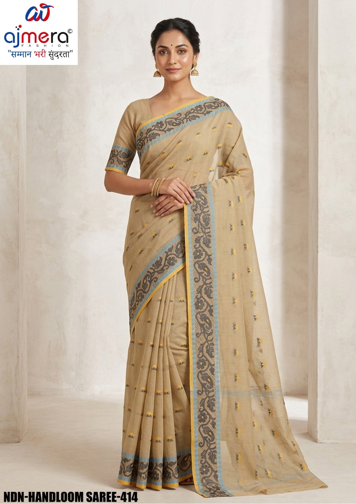 Soft Cotton Saree with Without Blouse for Premium Ethnic and Traditional Wear | NDN-HANDLOOM SAREE-414