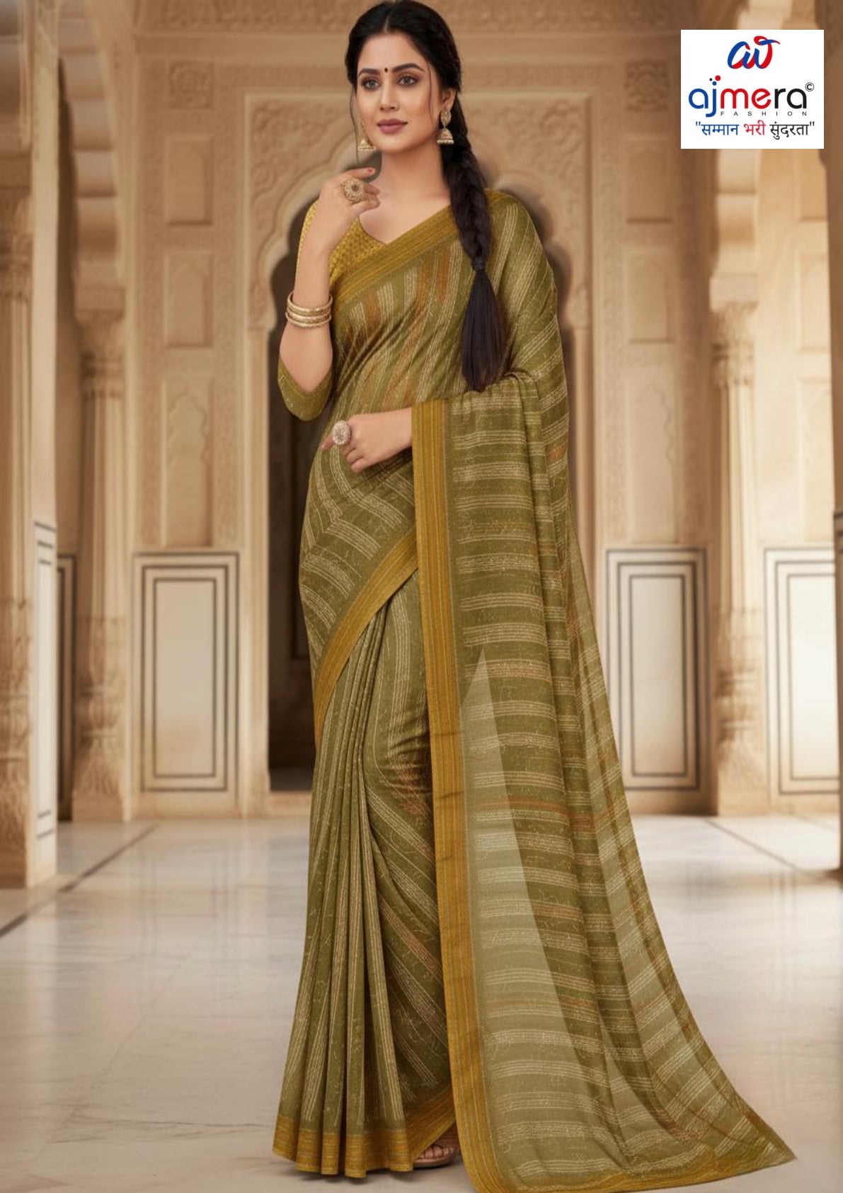 Chic Printed Saree with Blouse Piece for Sophisticated Ethnic Style  | SSR-OPTIONS