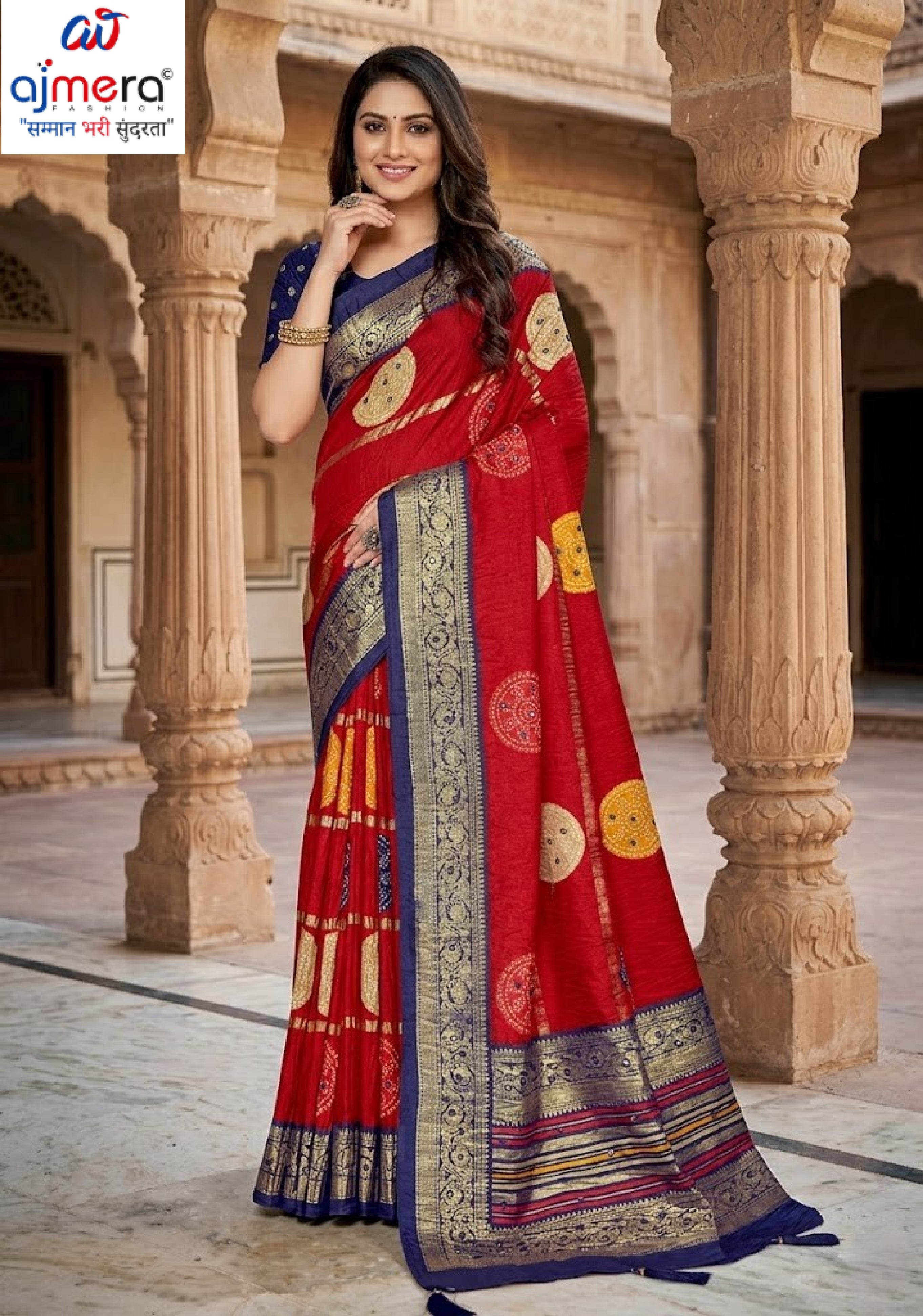 Premium Printed Saree with Matching Blouse Piece for Ethnic Elegance  | VER-BANJARAN-43342