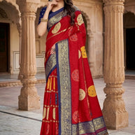 Premium Printed Saree with Matching Blouse Piece for Ethnic Elegance  | VER-BANJARAN-43342