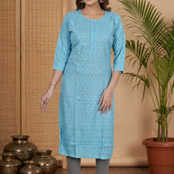 Designer Chicken Sequence Work Kurti for Women | SHP-CHICKEN SEQUENCE WORK