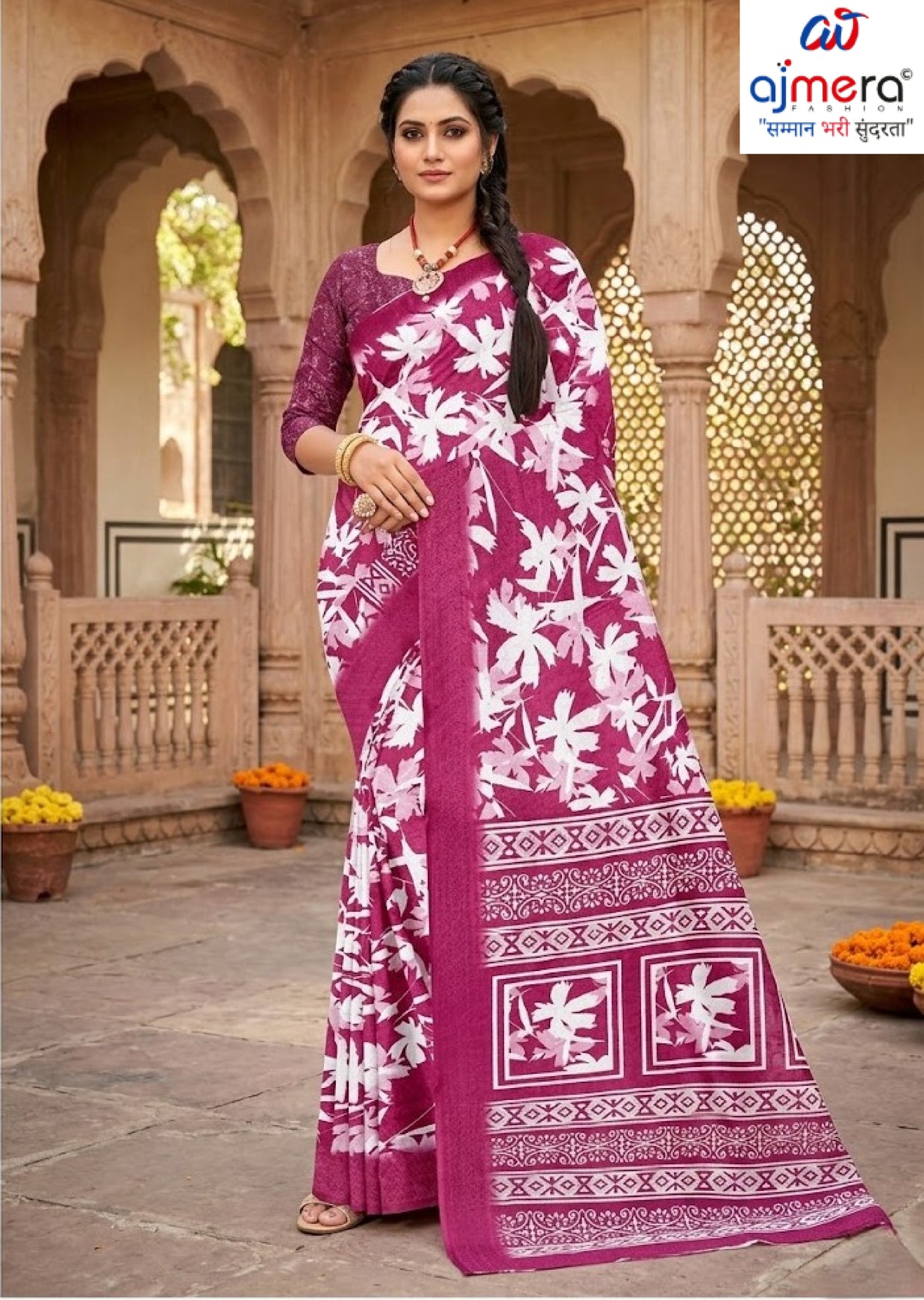 Khadi Print Loose Saree with Blouse for Premium Ethnic and Traditional Wear | GLC-LAPTOP