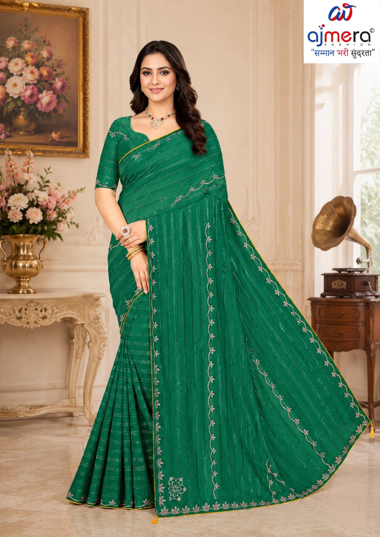 Printed Dyed Matching Saree with Blouse Piece for Premium Ethnic and Traditional Wear | TIK-BELLAVITA