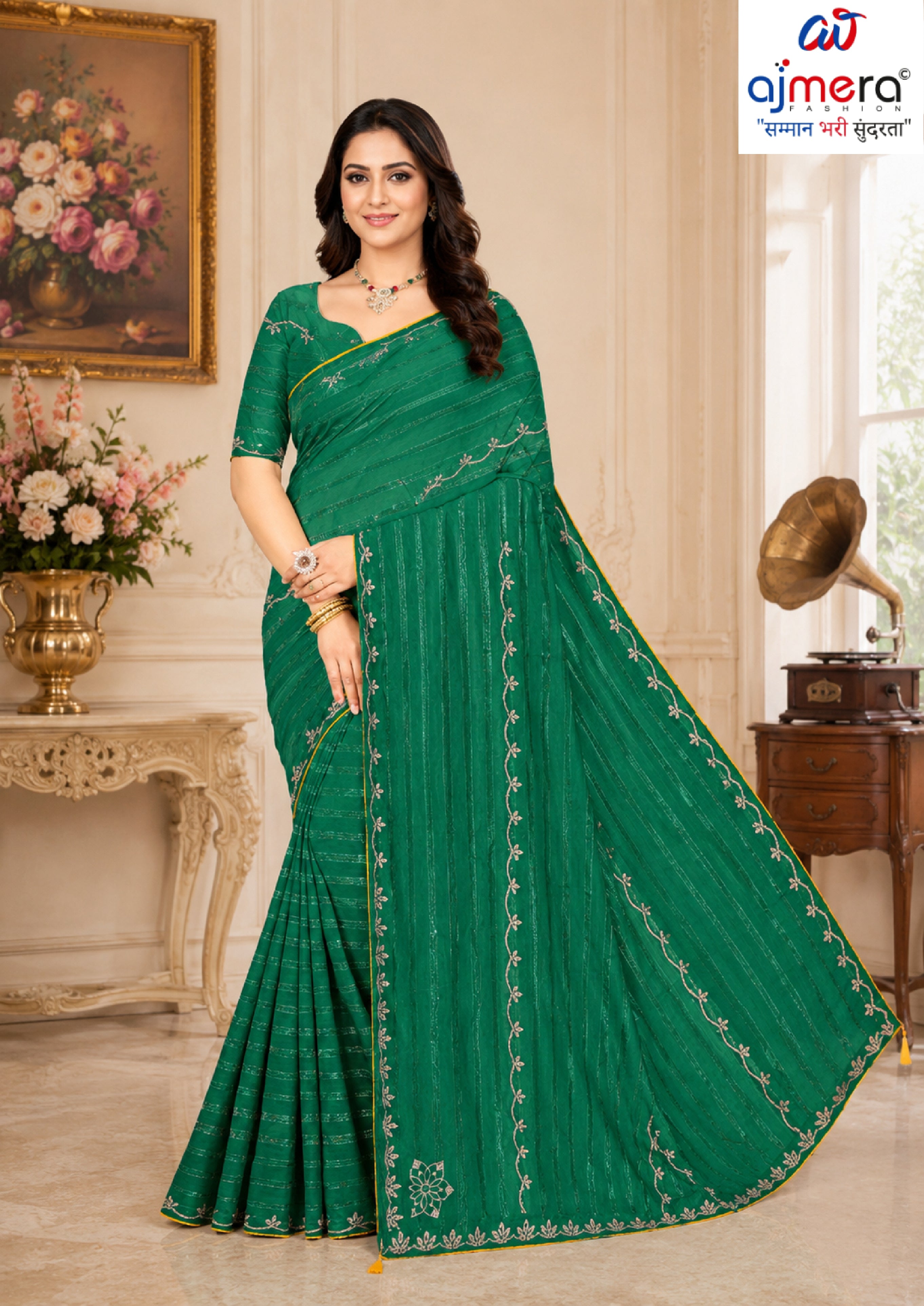 Printed Dyed Matching Saree with Blouse Piece for Premium Ethnic and Traditional Wear | TIK-BELLAVITA
