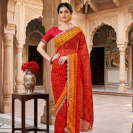 Elegant Printed Saree with Designer Blouse Piece for Festive Wear | JS-KESAR