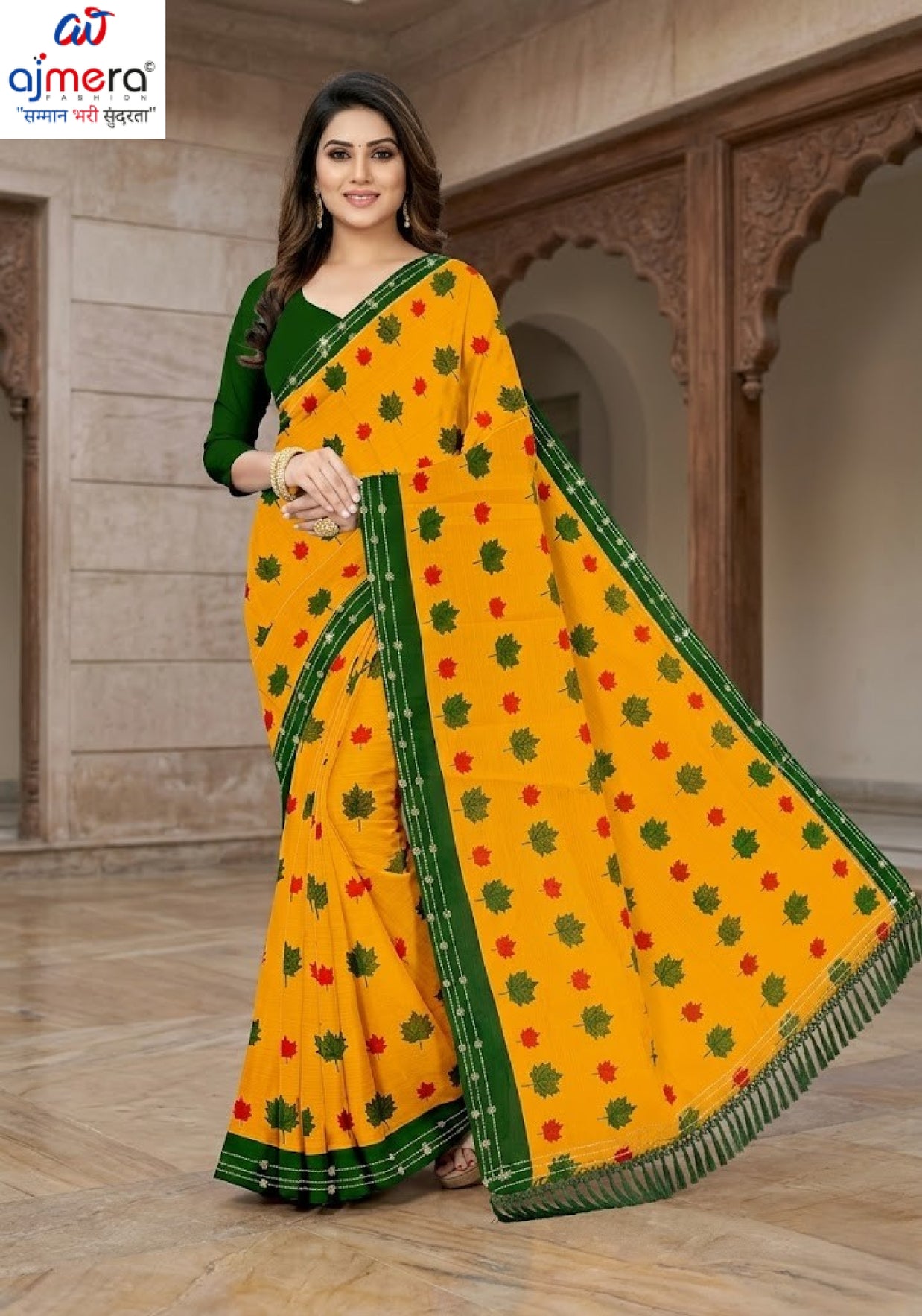 Exclusive Printed Saree with Blouse Piece for Elegant Ethnic Look | CAS-SHUBH LAGAN