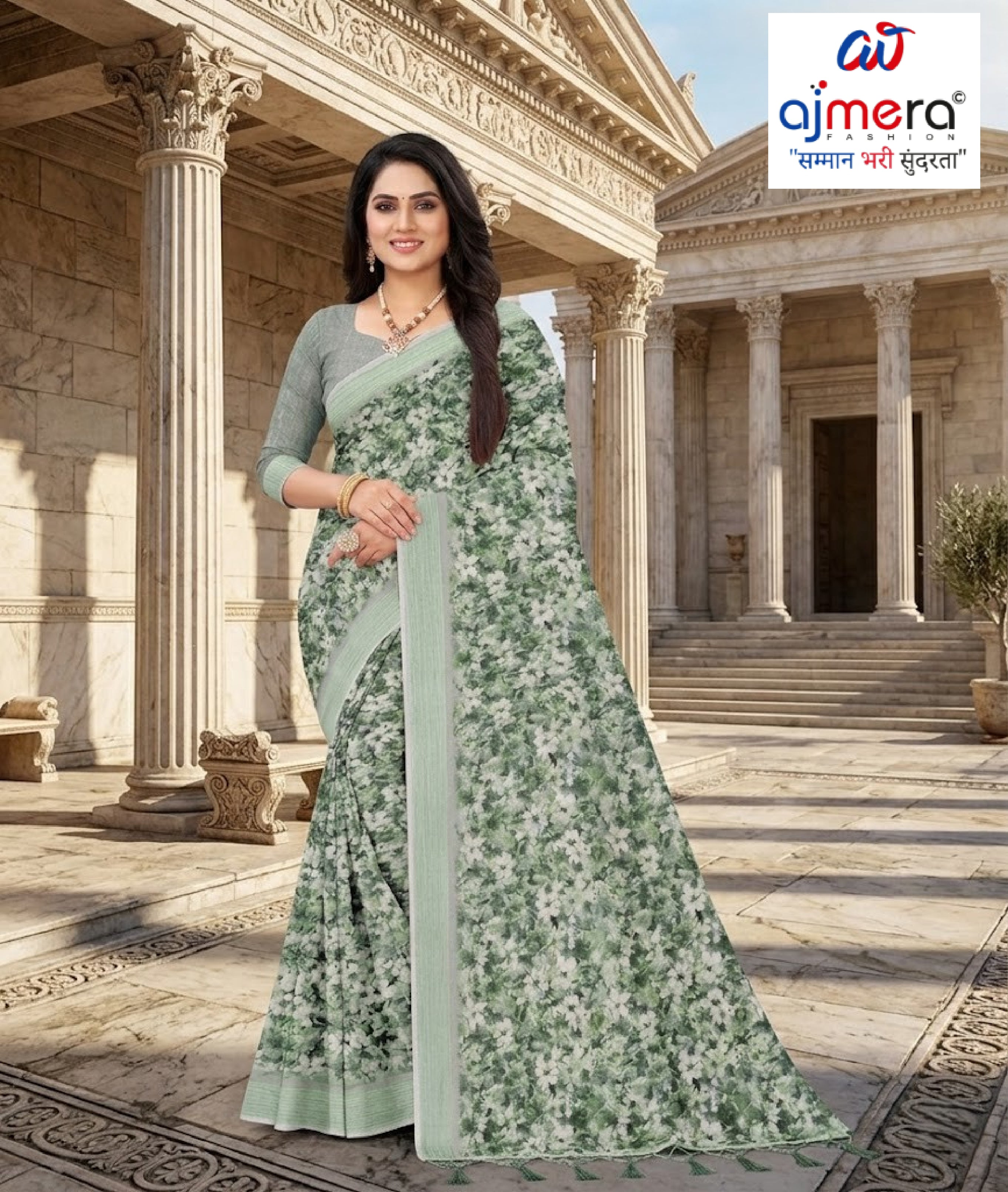 Beautiful Printed Saree with Blouse Piece for Cultural Celebrations  | GLC-ASHIRWAD