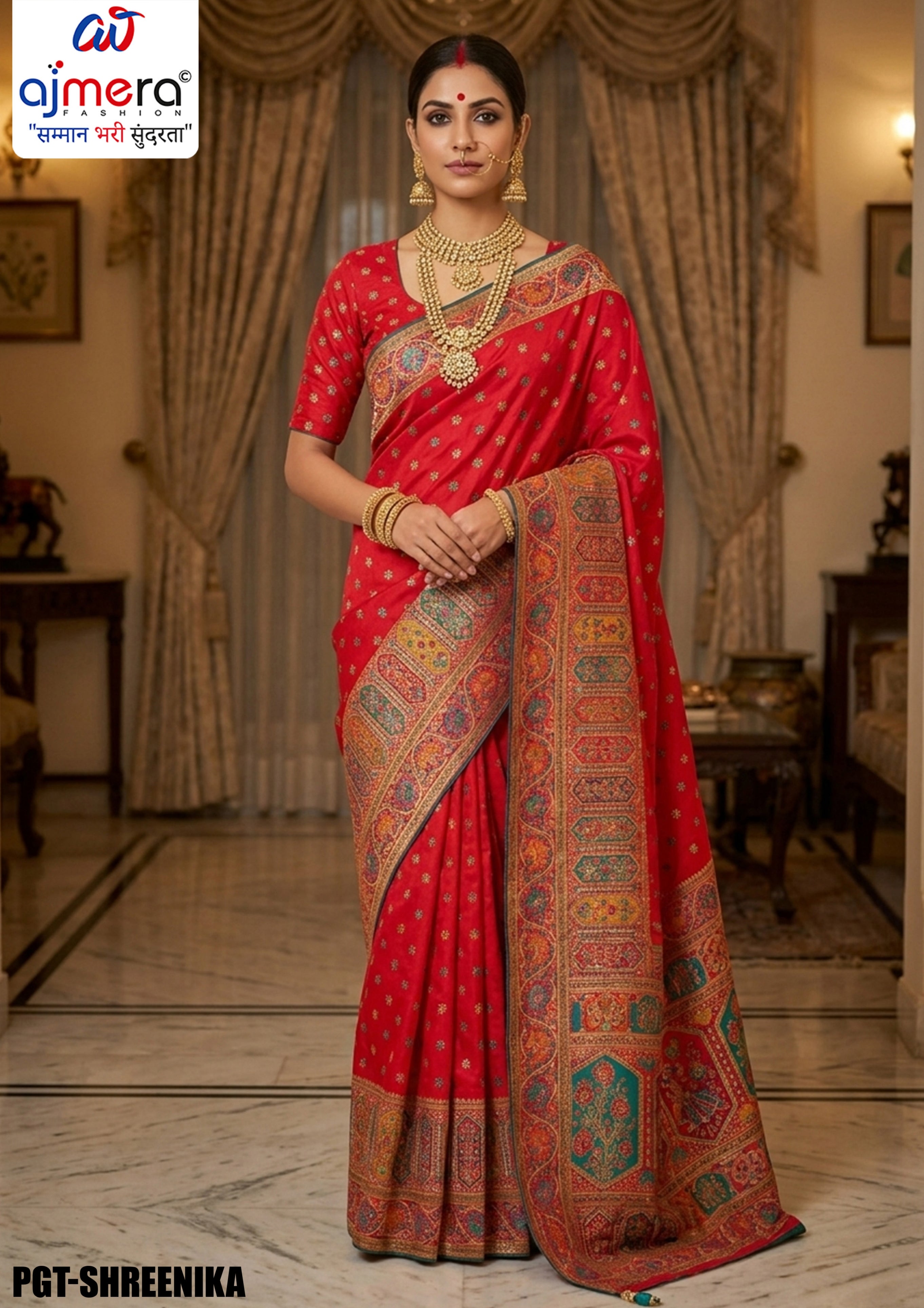 Fine Texture Jacquard Silk Saree With Blouse Piece | PGT-SHREENIKA