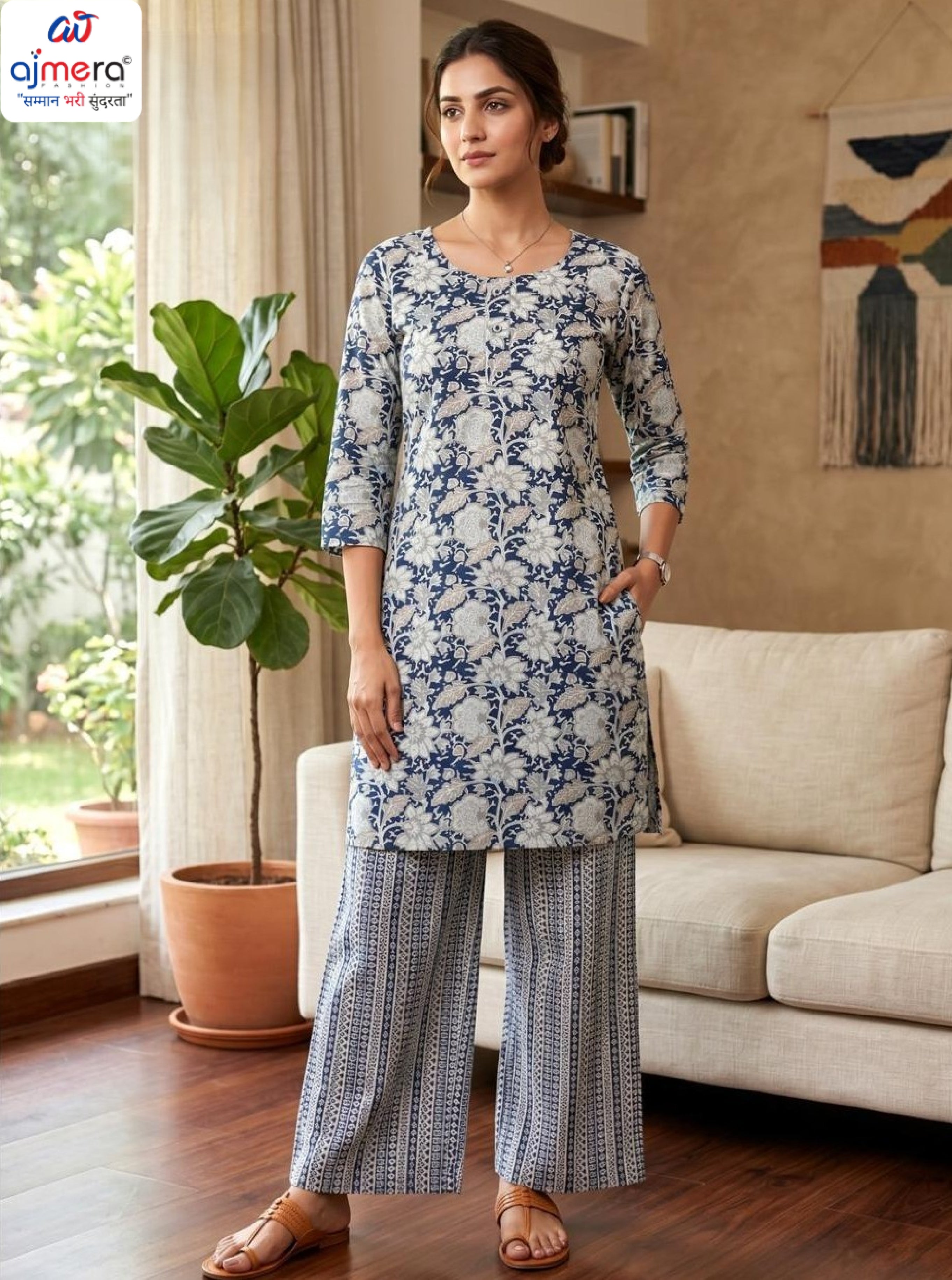 Designer Floral Style Kurti Set for Women | AAC-FLORA