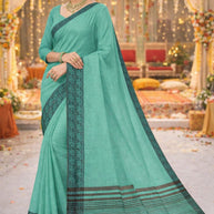Traditional Cotton Saree with Blouse Piece for Premium Ethnic and Traditional Wear | VKF-OREO PALLU