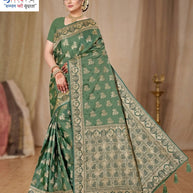 Elegant Jacquard Silk Saree with Designer Blouse Piece for Festive Elegance | DBU-MANGAL BELLA VOL-02