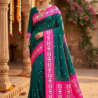 Classic Jacquard Silk Saree with Blouse Piece for Elegant Traditional Look | DOF-BEAGAUM BEAUTY-1
