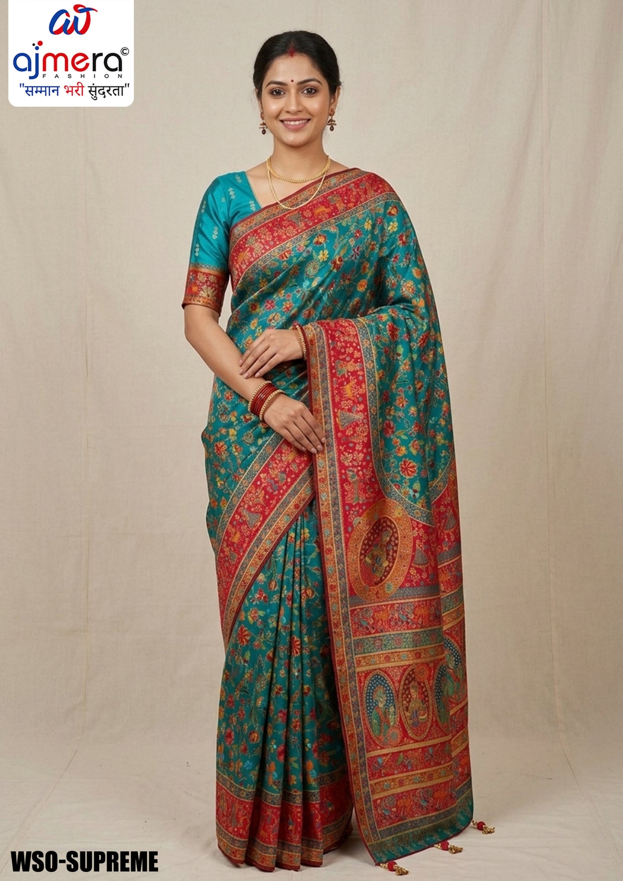 Cultural Jacquard Silk Saree With Blouse Piece | WSO-SUPREME