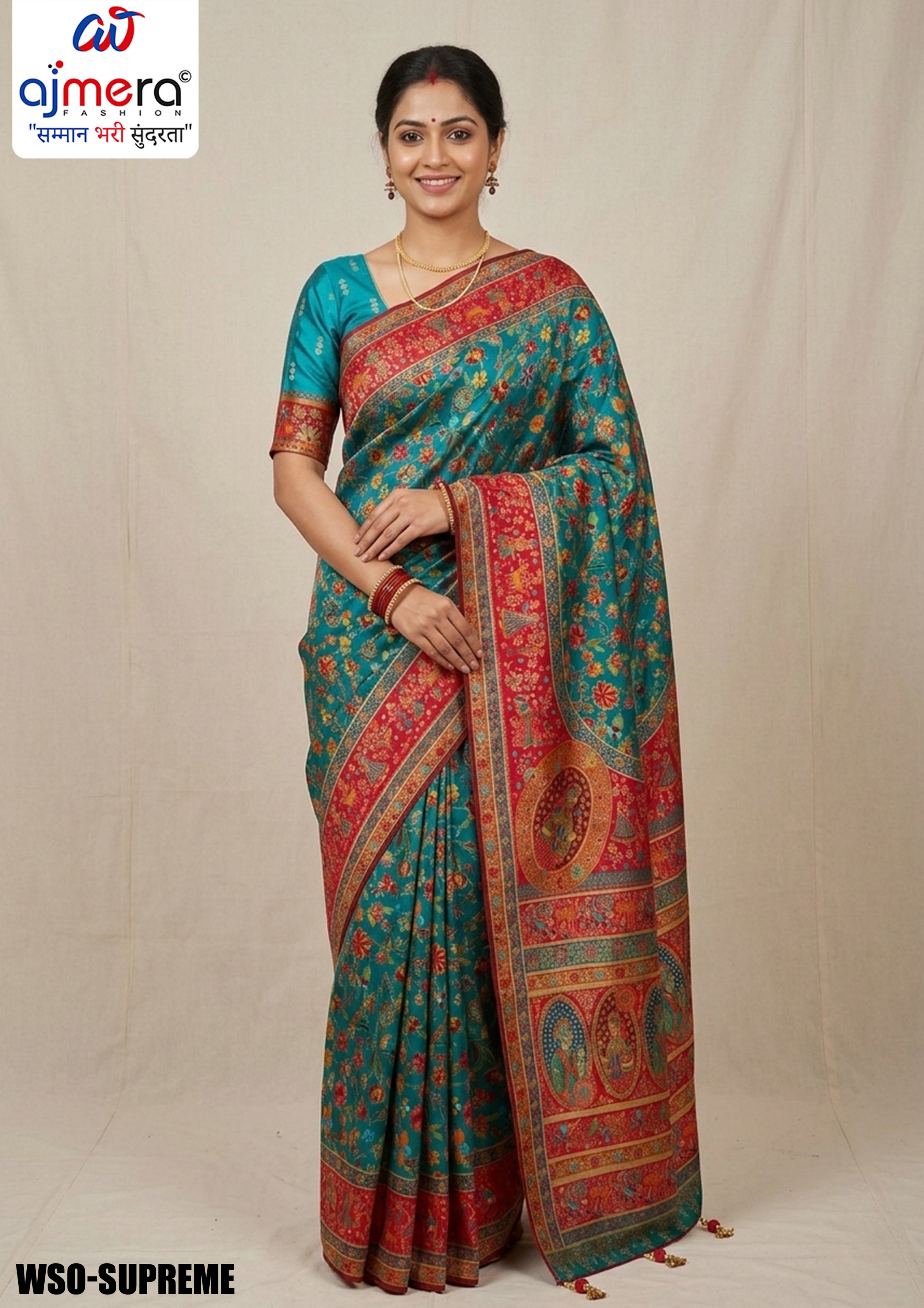 Cultural Jacquard Silk Saree With Blouse Piece | WSO-SUPREME