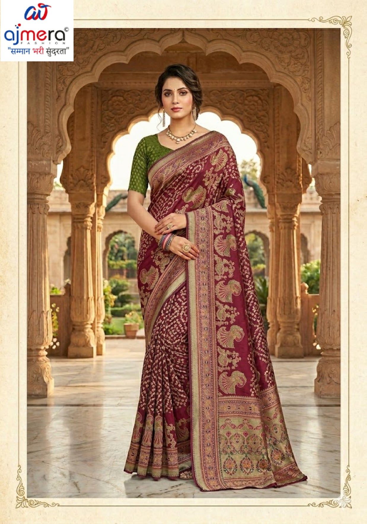 Classic Printed Saree with Blouse Piece for Timeless Traditional Style | VDT-ZOYA BRASSO-20