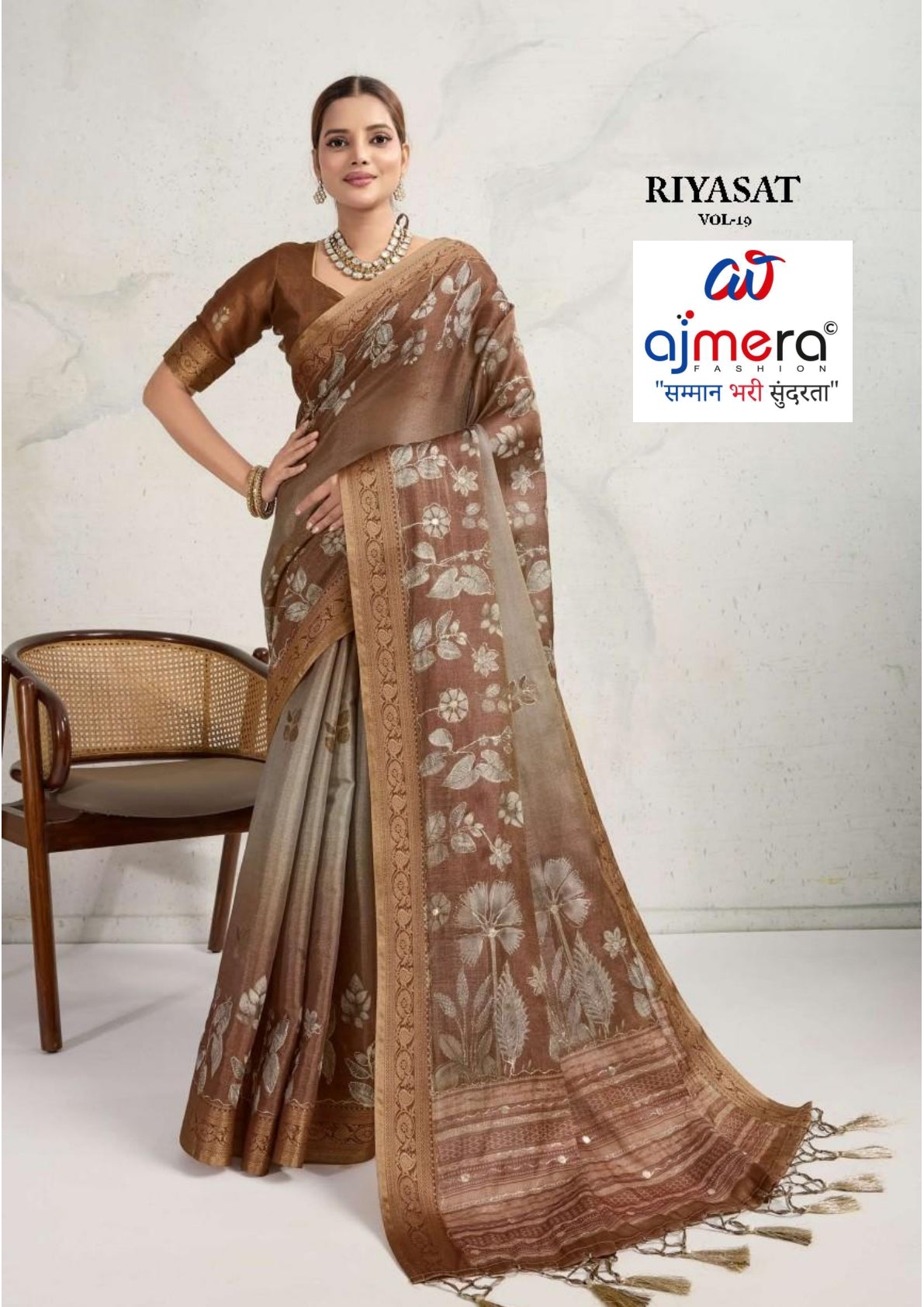 Elegant Printed Saree with Designer Blouse Piece for Festive Wear | RMF-RIYASAT VOL-19
