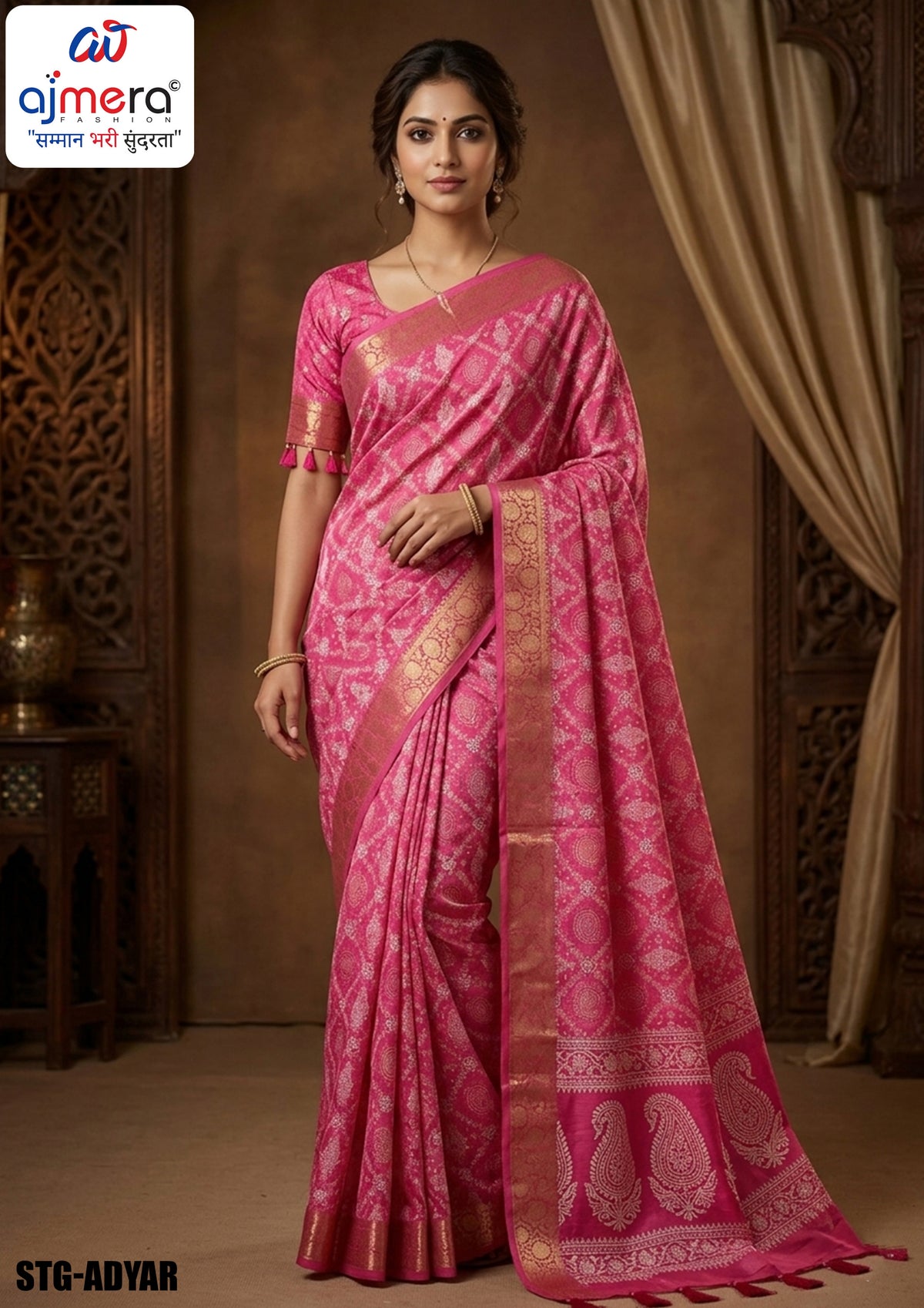 Silk Digital Printed Saree with Blouse Piece for Premium Ethnic and Traditional Wear | STG-ADYAR