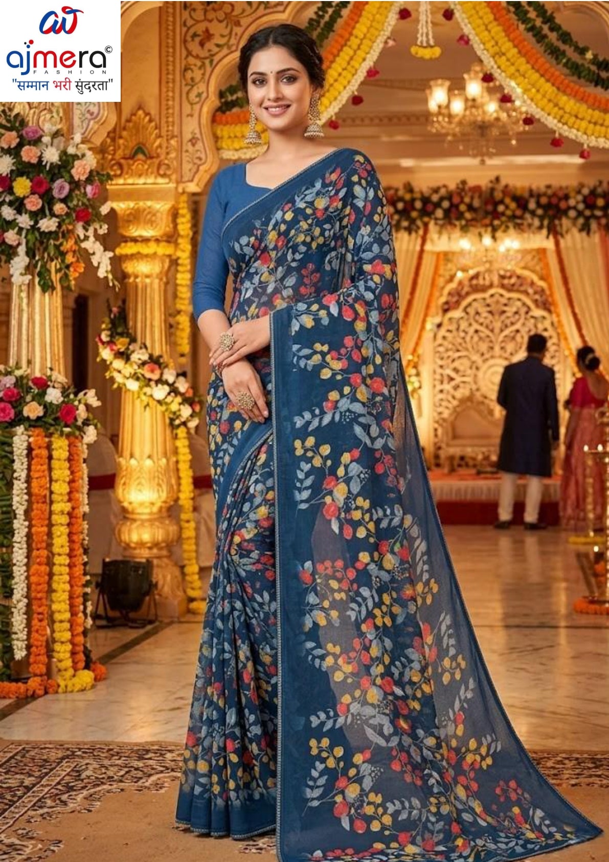 Classic Printed Saree with Blouse Piece for Timeless Traditional Style  | GLC-FULL DEMOND