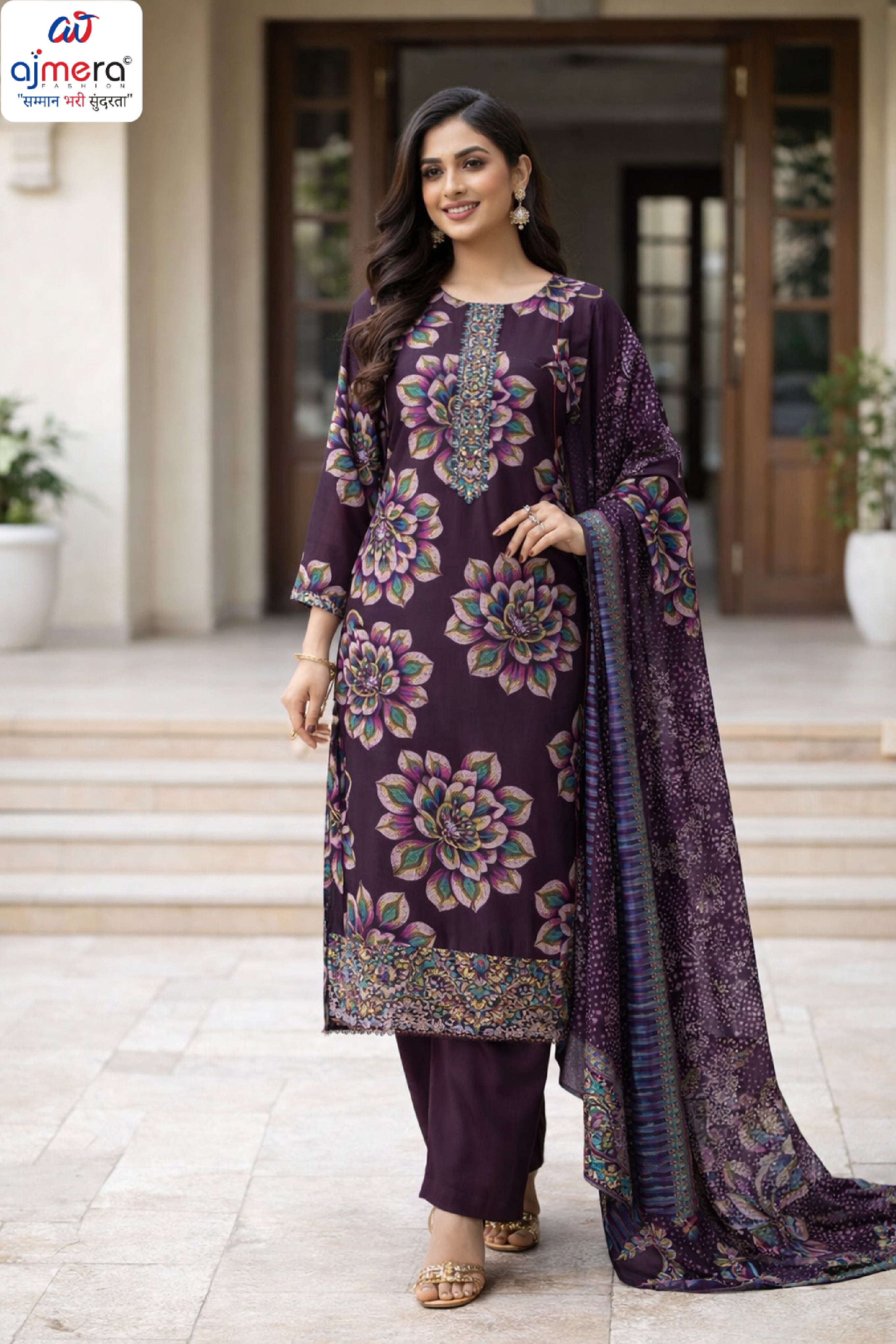 Premium Rayon Unstitched Suit Set | VAS-TURKISH-9