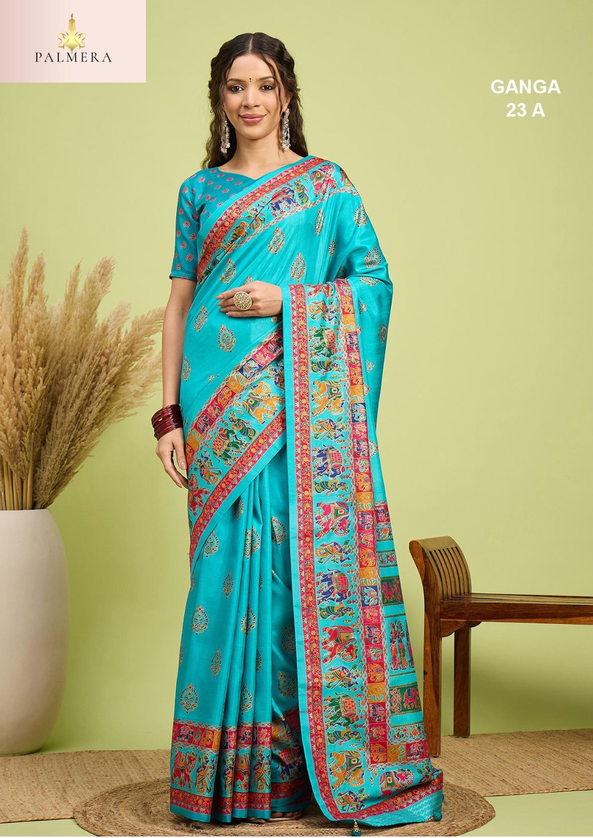 Ganga Silk Saree with Blouse for Premium Ethnic and Designer Wear | ALL-GANGA-23