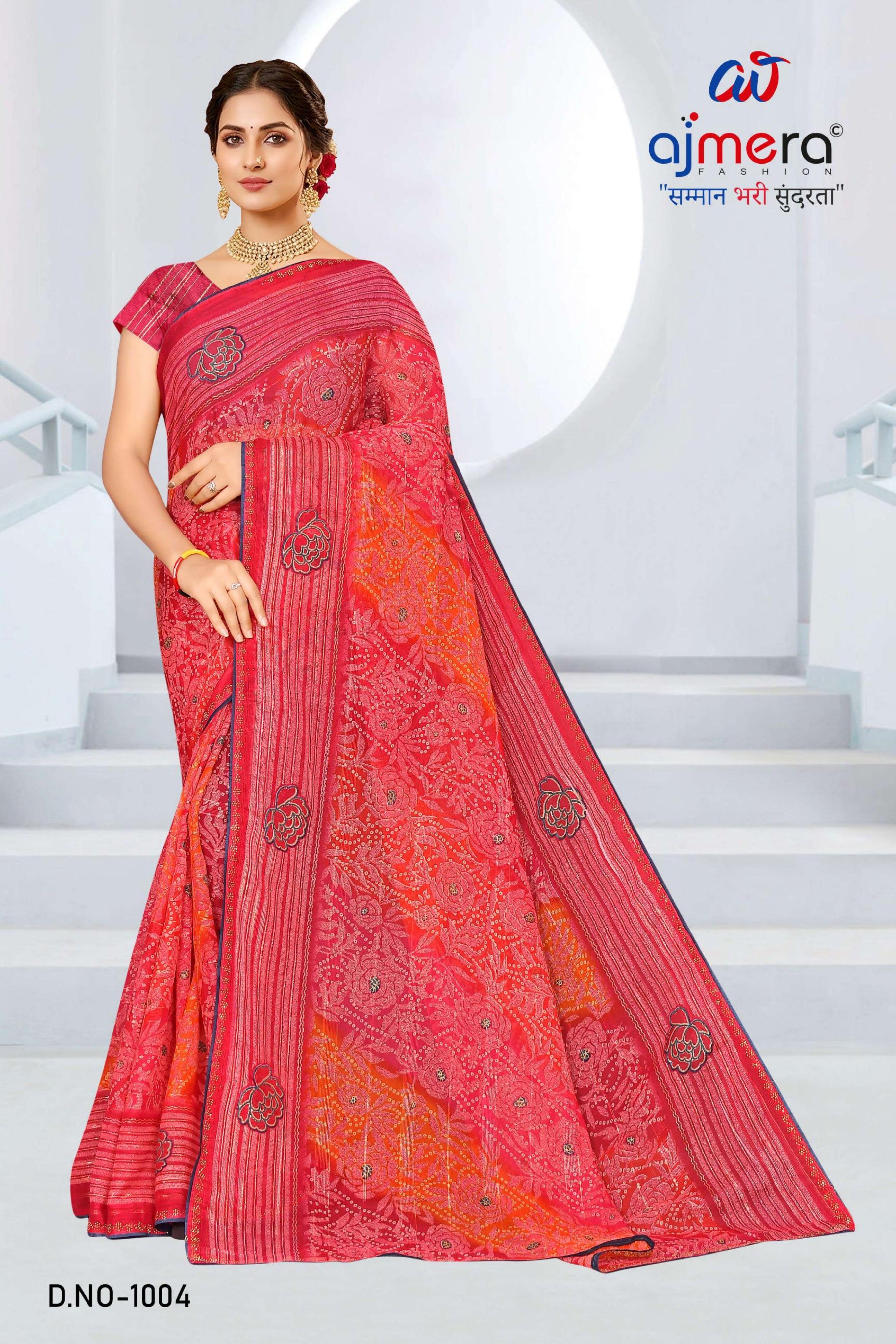 Contemporary Printed Saree with Blouse Piece for Premium Wear  | SNR-JYOTI