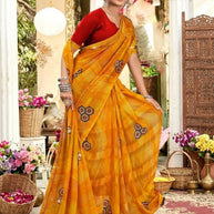 Classic Printed Saree with Blouse Piece for Timeless Traditional Style | PRM-THREE GOLI