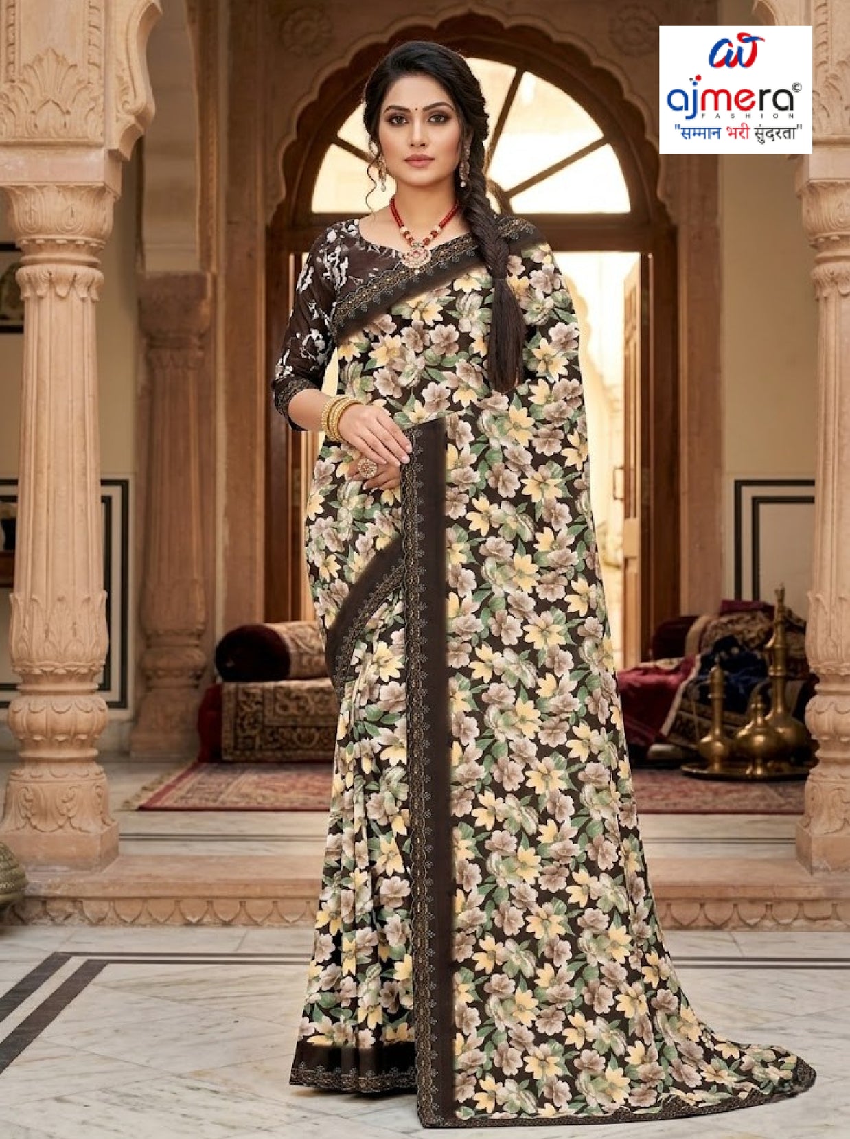 Exclusive Printed Saree with Blouse Piece for Elegant Ethnic Look  | GLC-GULABOO