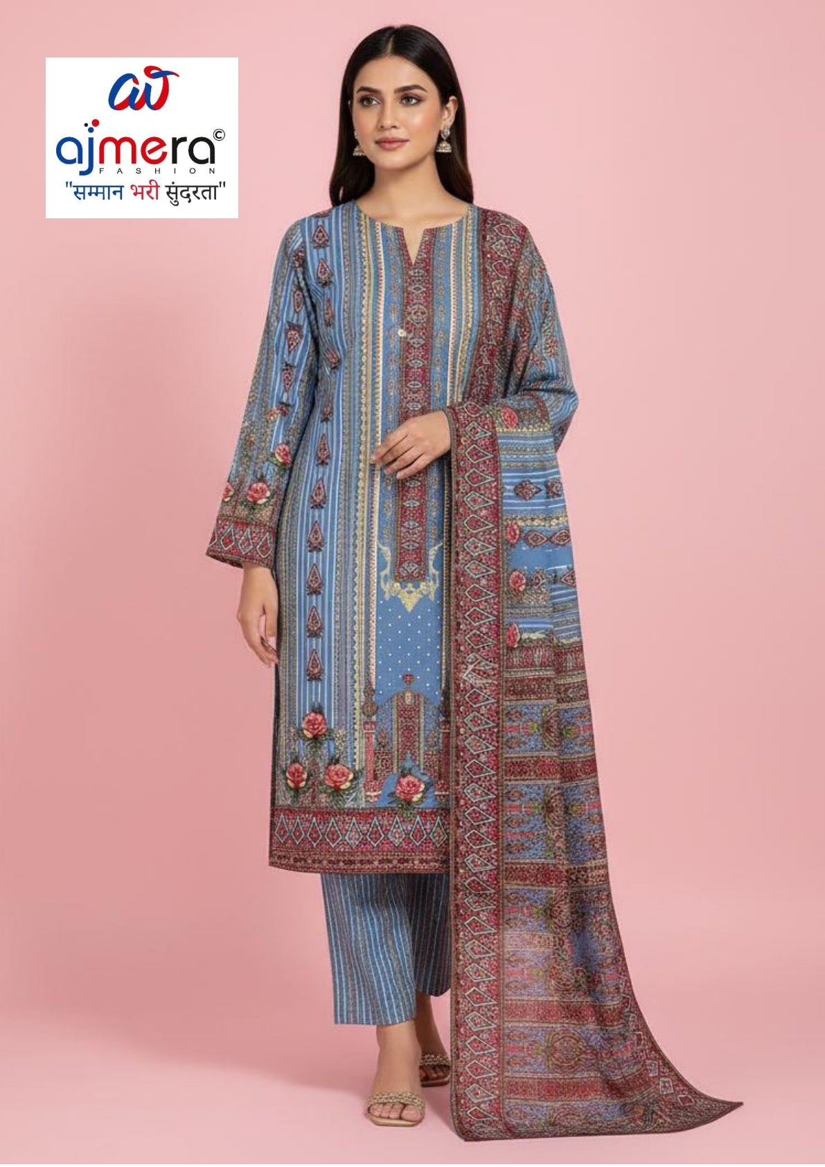 Premium Rayon Unstitched Suit Set | DAF-FARAH