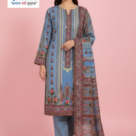 Premium Rayon Unstitched Suit Set | DAF-FARAH
