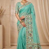 Designer Jacquard Silk Saree with Blouse Piece for Traditional Occasions | CUT-11117