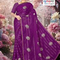 Printed Dyed Matching Saree with Blouse Piece for Premium Ethnic and Traditional Wear | VKM-ONE TIME