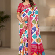 Digital Printed Saree with Blouse Piece for Premium Ethnic and Traditional Wear | STG-BRAHMANI