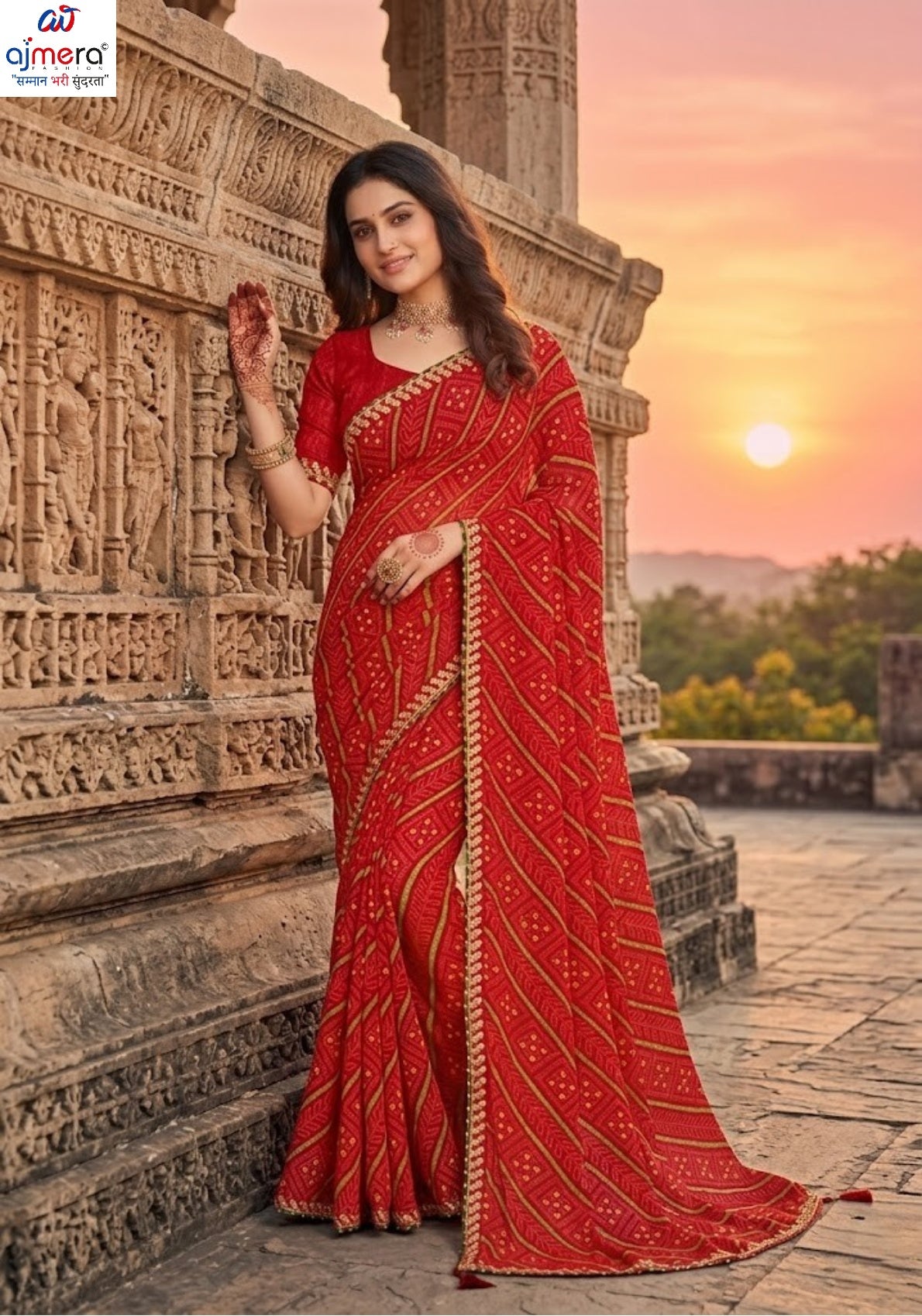 Graceful Printed Saree with Blouse Piece for Modern Ethnic Fashion | JS-SUHAG