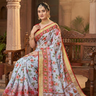 Printed Cotton Saree with Without Blouse for Premium Ethnic and Traditional Wear | MSS-SHIV SALINI COTTON