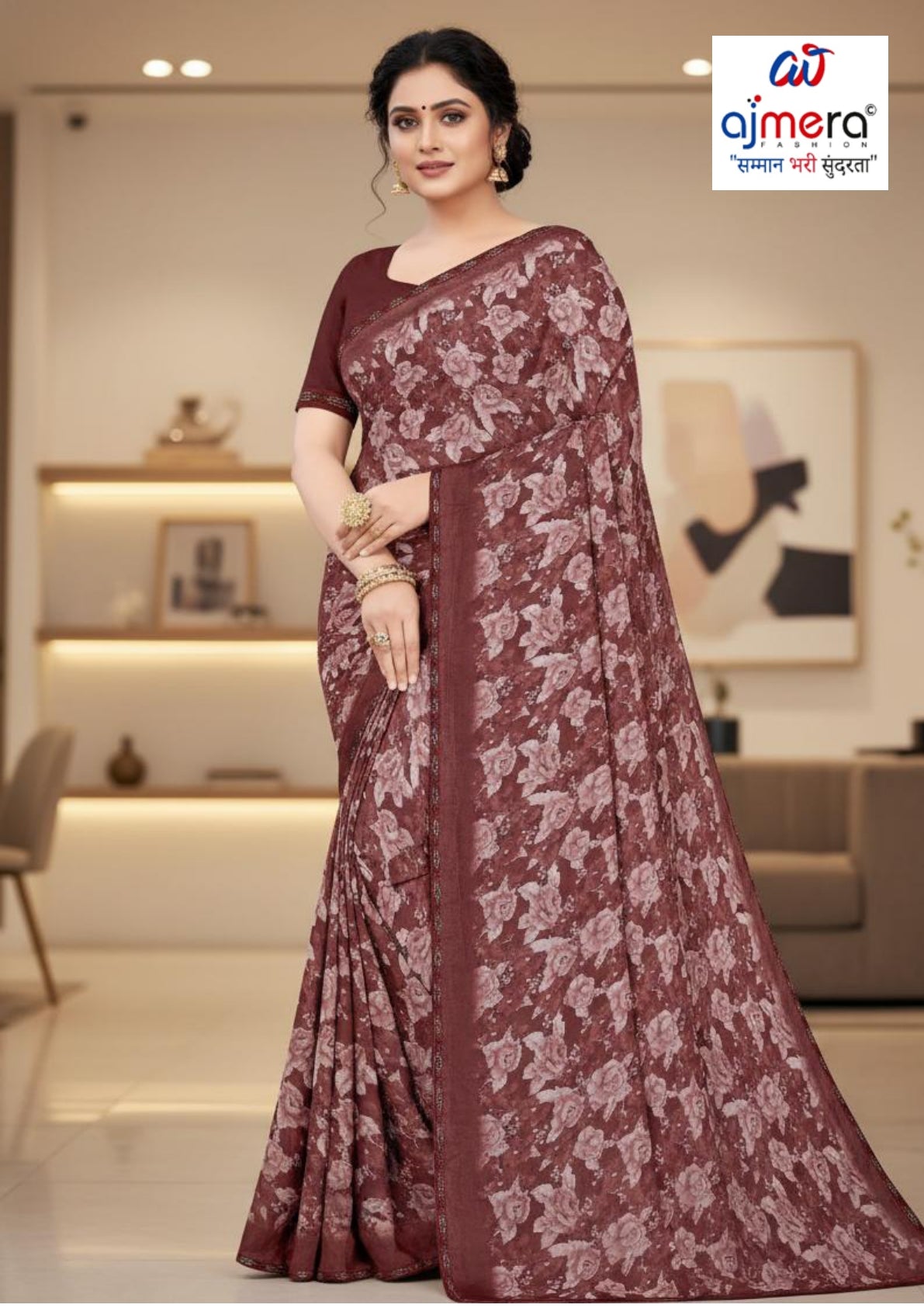 Premium Printed Saree with Matching Blouse Piece for Ethnic Elegance  | RDD-GUNJIKA