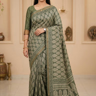 Digital Print Saree with Blouse Piece for Premium Ethnic and Traditional Wear | STG-DIVU