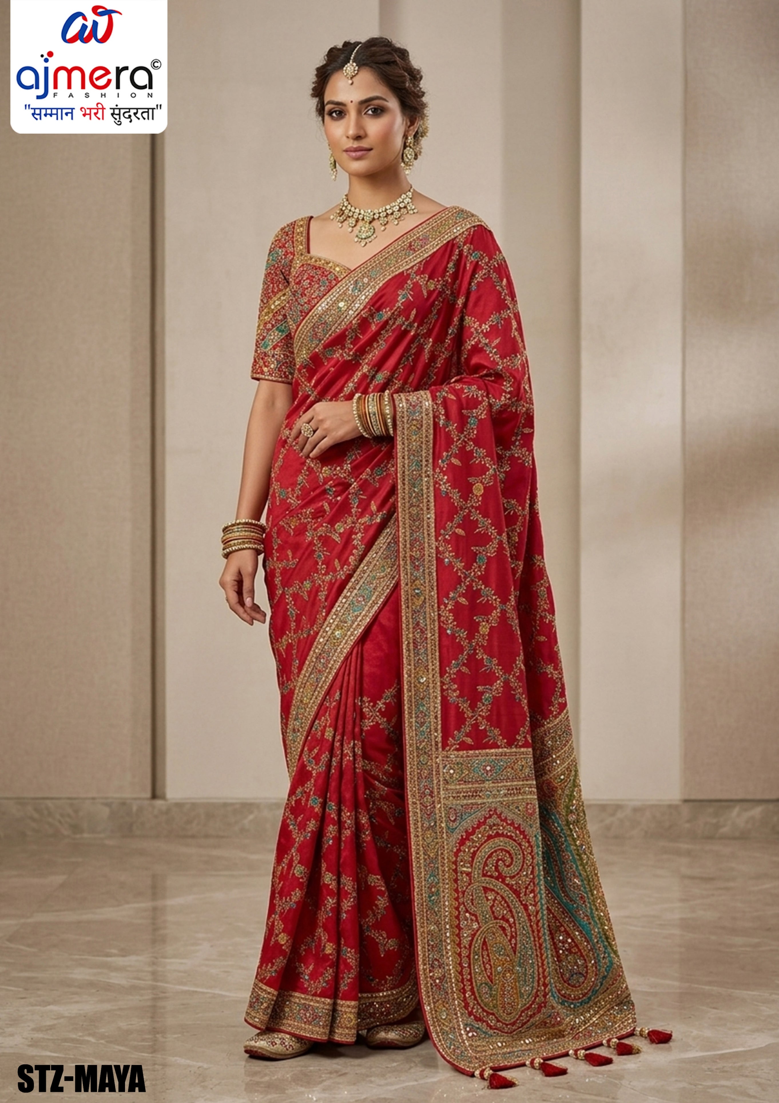 Elegant Craft Jacquard Silk Saree With Blouse Piece | STZ-MAYA