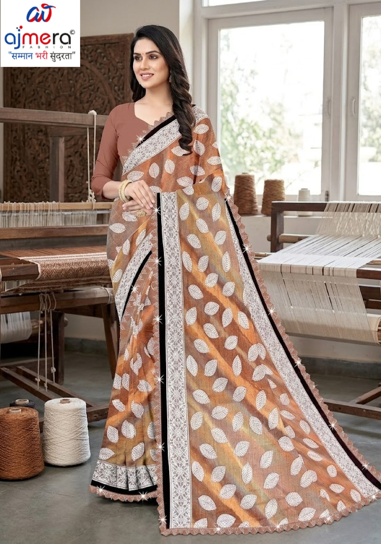 Elegant Printed Saree with Designer Blouse Piece for Festive Wear  | CAS-ZHIL MIL