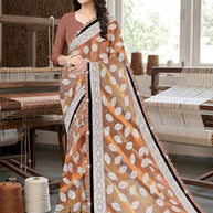 Elegant Printed Saree with Designer Blouse Piece for Festive Wear  | CAS-ZHIL MIL